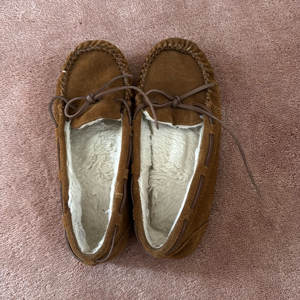 Size 6, brown moccasins